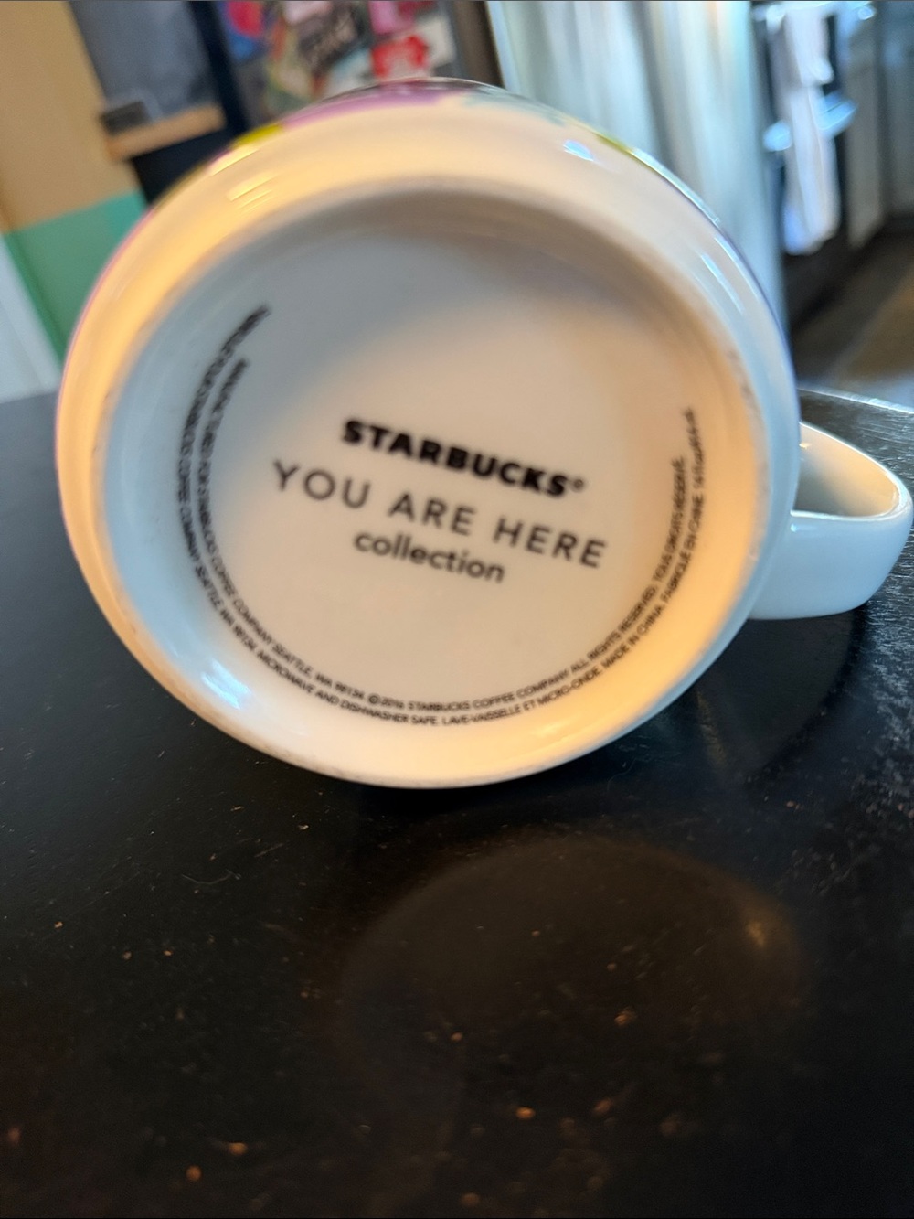 Starbucks Oregon Mug with Teal Interior and Purple & Green Scenic Graphics - Picture 2 of 3